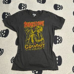 Vintage oversized, rhinestone cowboy graphic tee